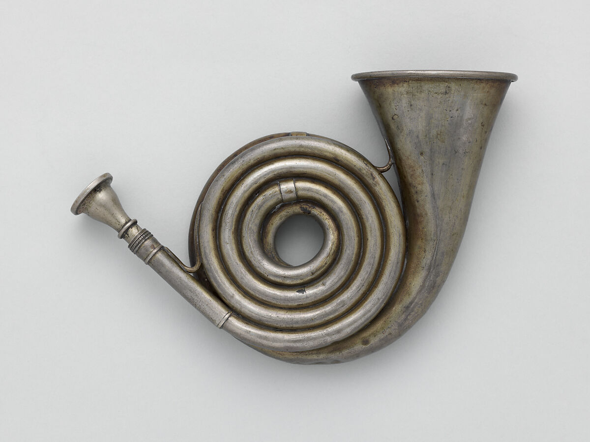Pocket Post Horn in G, Giuseppe Pelitti (Italian, Varese 1811–1865 Milan), Nickel-silver, Italian 