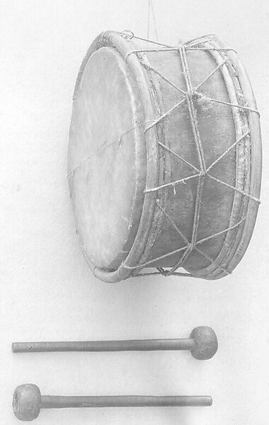 Drum, Wood, skin, fiber cord, Native American (Wapisiana) Guyana