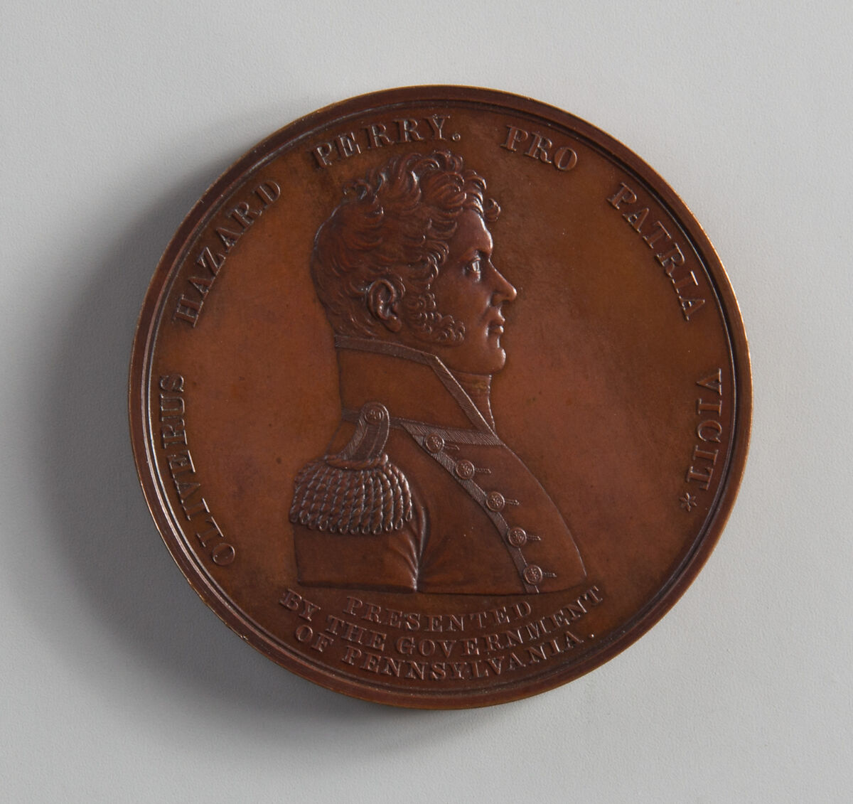 Medal of Captain O. H. Perry, Moritz Fürst (born 1782, active United States, 1807–ca. 1840), Bronze, American 