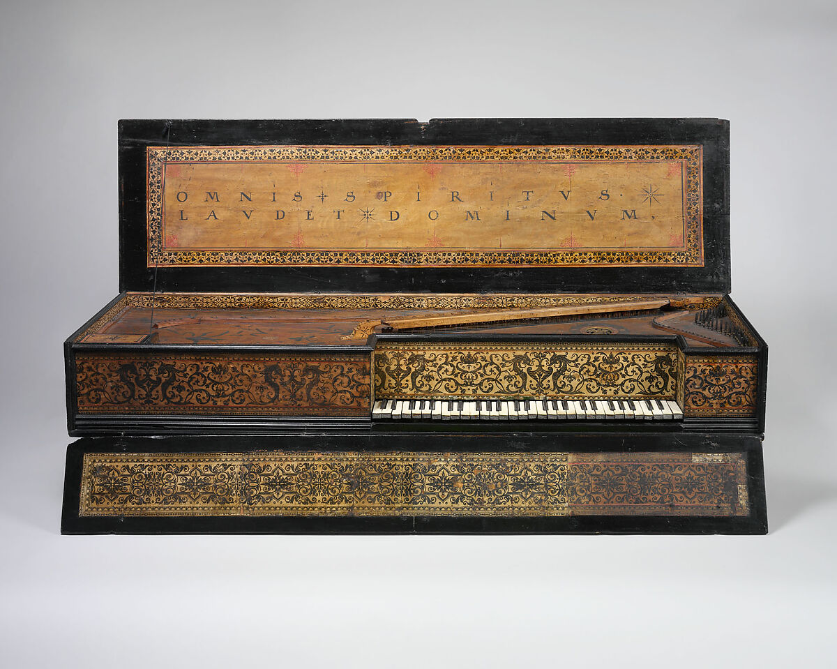 Muselar Virginal, Joannes (Jan) Ruckers (Flemish, Antwerp 1578–1642 Antwerp), Wood, paint, bone, metal, beech, leather, Flemish