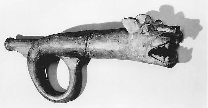 Trumpet, Terracotta, Moche
