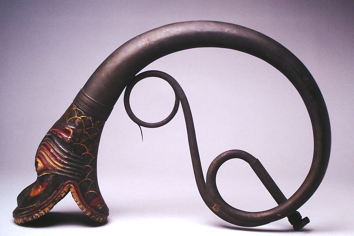 Horn, Brass, leather, German? 