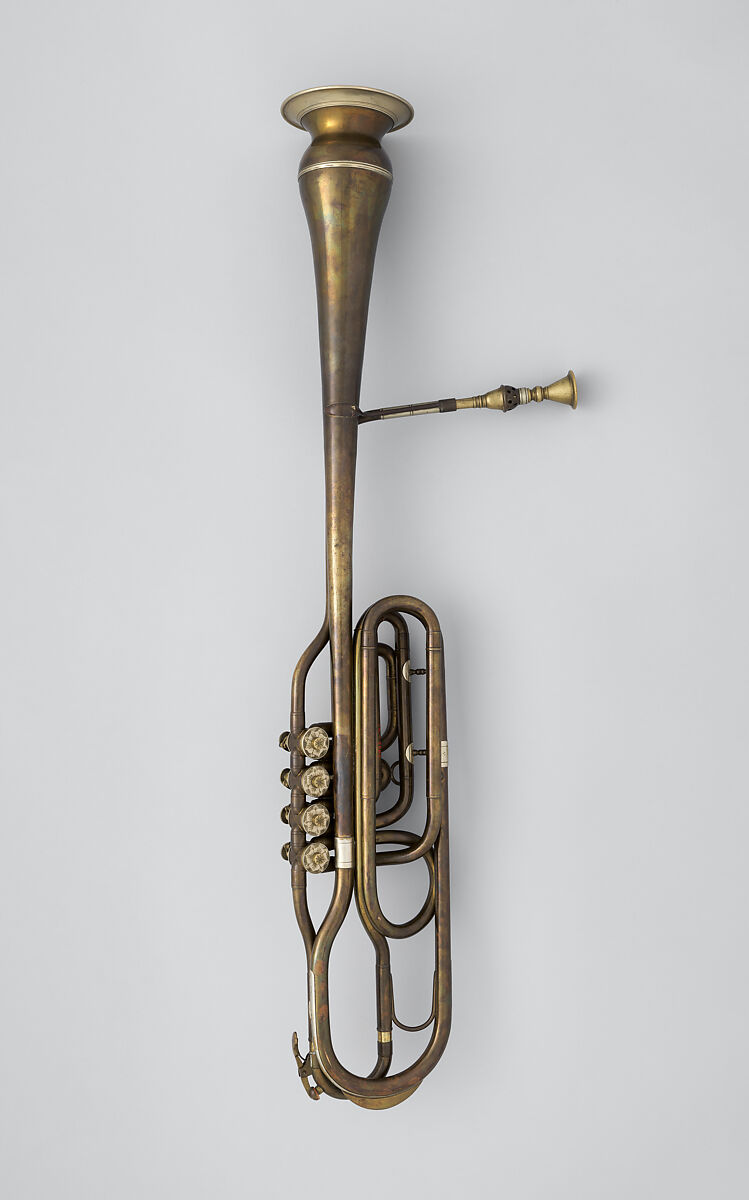 Clavicorno fagotto (brass bassoon) in B-flat, Brass, nickel-silver, Italian