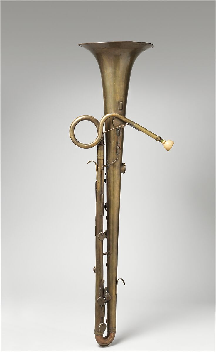 Bass Ophicleide in C, Brass, ivory, Belgian 