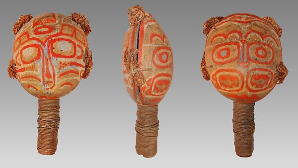 Rattle, wood, hide, Native American (Northwest Coast) 