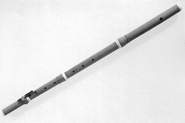 Flute in A or B Flat, wood, ivory, brass, European 