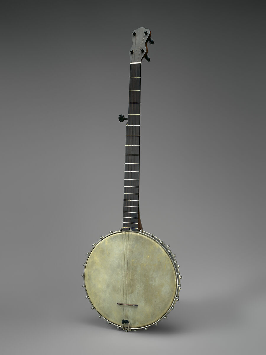 Banjo, Hercules McCord (American, St. Louis 1855–1890 St. Louis), Metal, parchment, American U.S.A. 