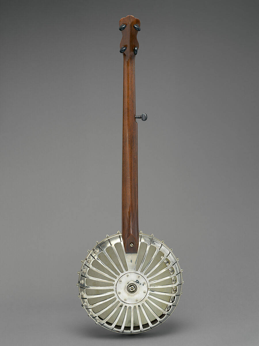 Banjo, Hercules McCord (American, St. Louis 1855–1890 St. Louis), Metal, parchment, American U.S.A.