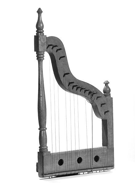 Harp Lyre, Wood, various materials, Possibly Irish 