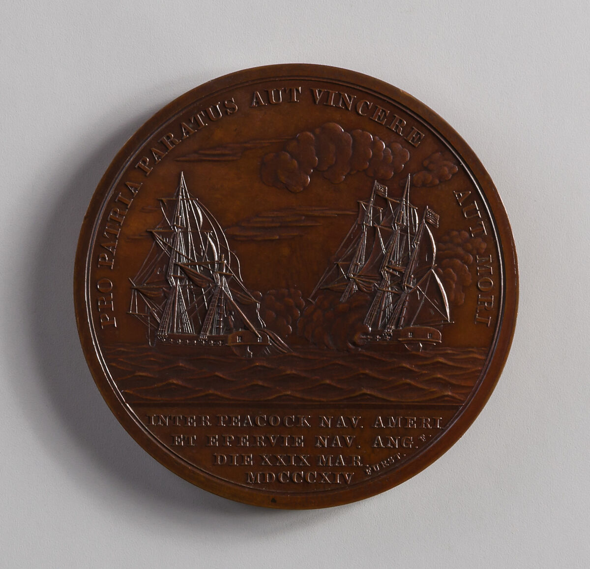 Medal of Captain Lewis Warrington, Moritz Fürst (born 1782, active United States, 1807–ca. 1840), Bronze, American