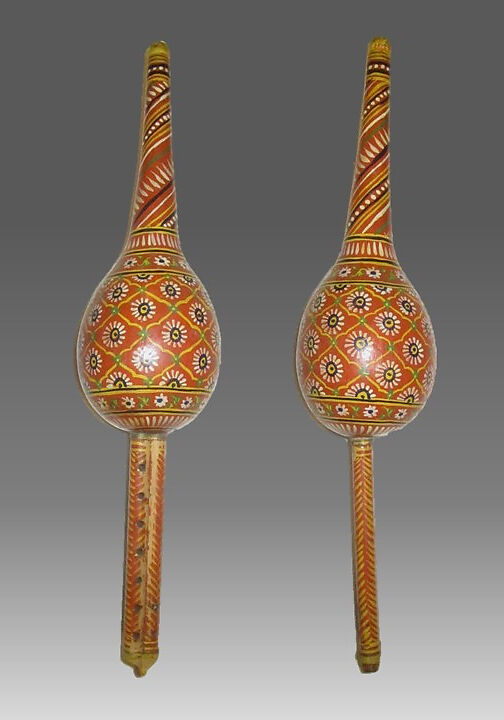 Pūngī, Gourd, reed, cane, paint, Indian