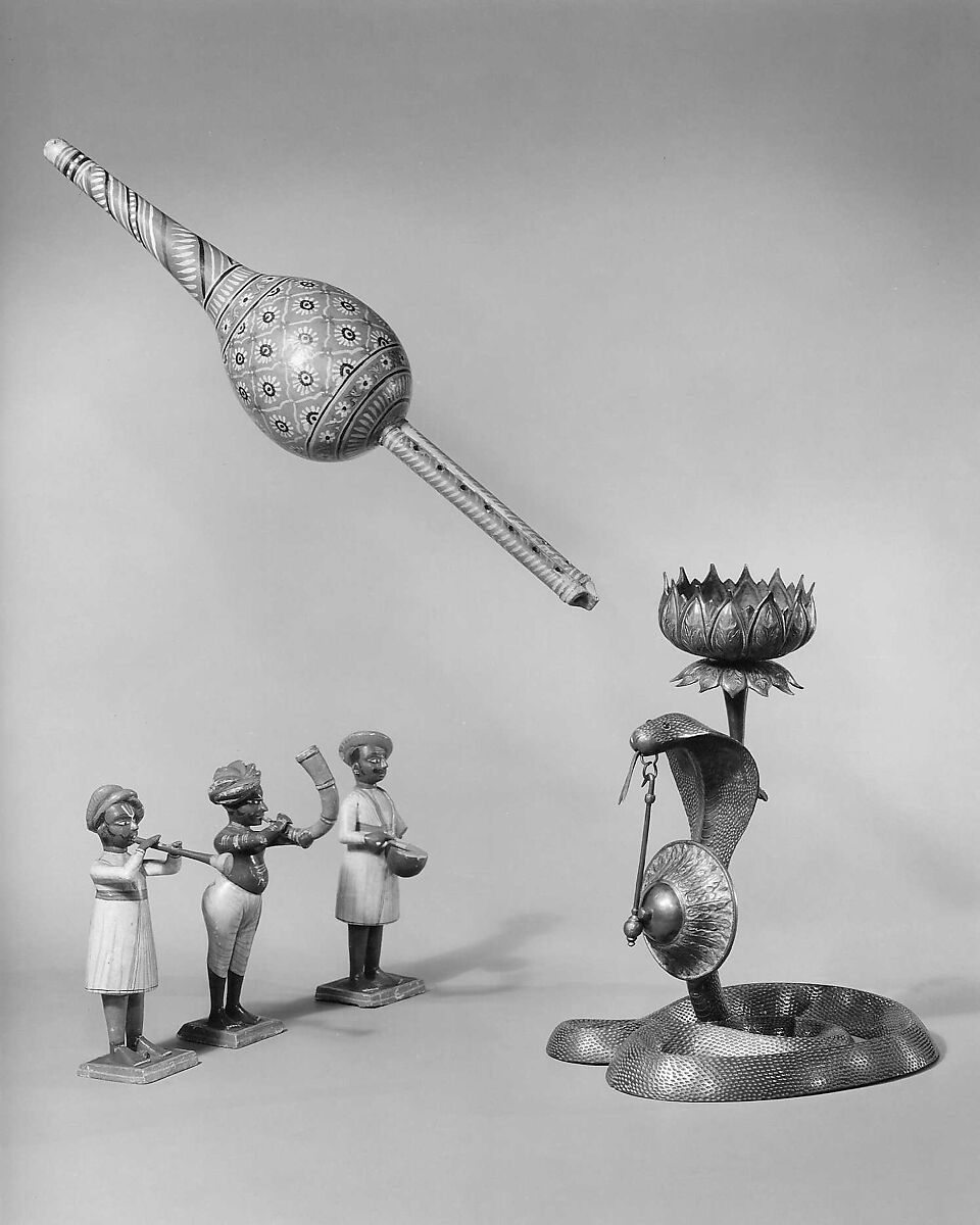 Pūngī, Gourd, reed, cane, paint, Indian