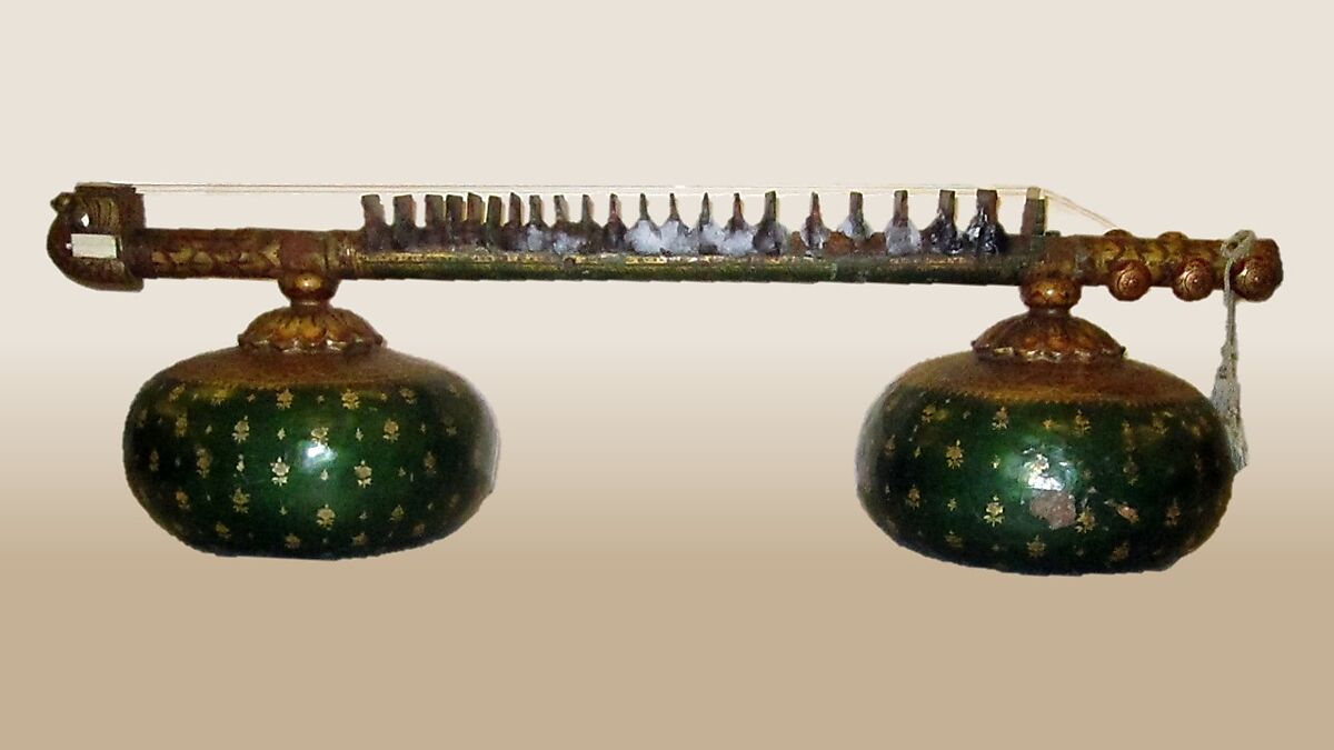 Vīnā (bīn), Gourd, metal, wax, Indian