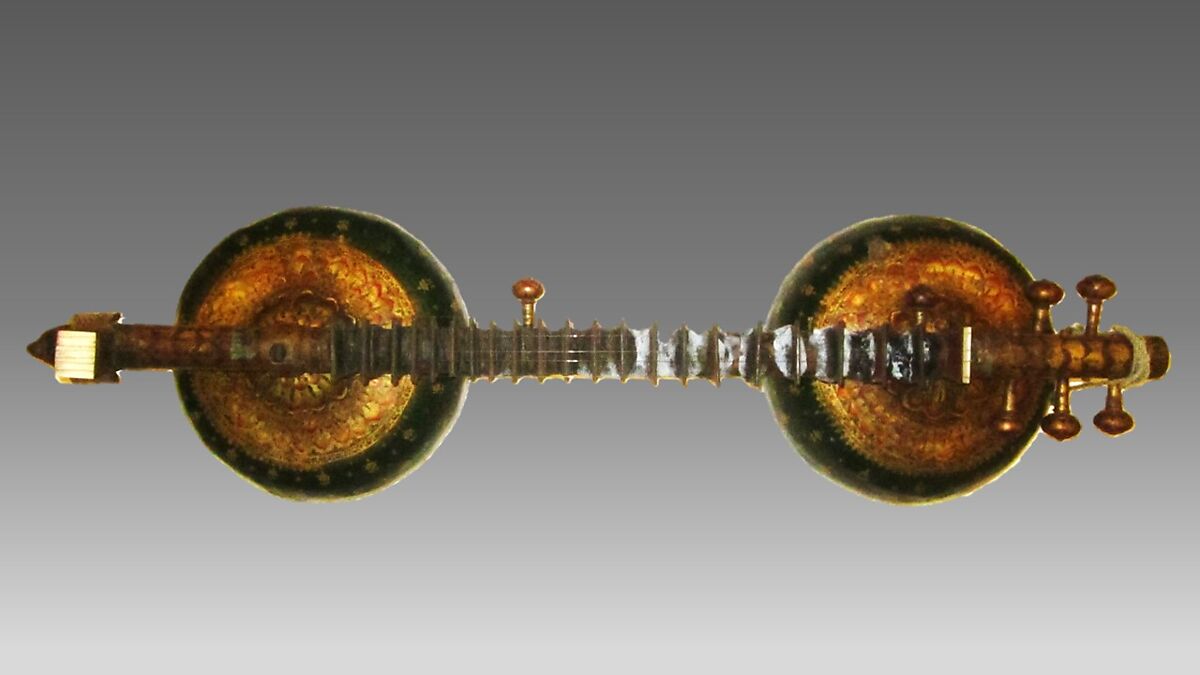 Vīnā (bīn), Gourd, metal, wax, Indian