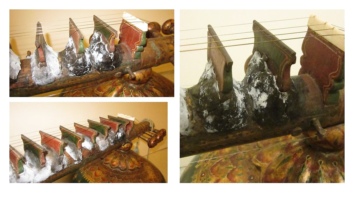 Vīnā (bīn), Gourd, metal, wax, Indian