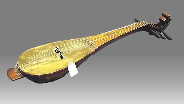 Gambus, Wood, vellum, strings, possibly Malaysian