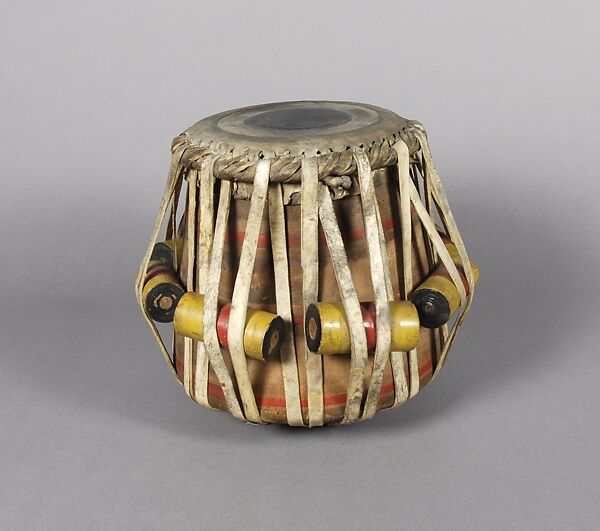 Tabla, wood, black paste, hide, Indian