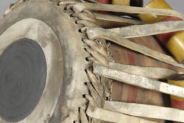 Tabla, wood, black paste, hide, Indian