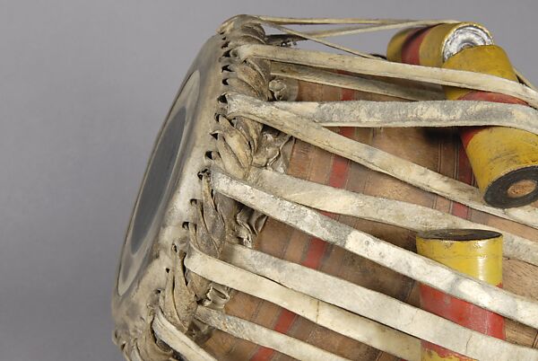 Tabla, wood, black paste, hide, Indian