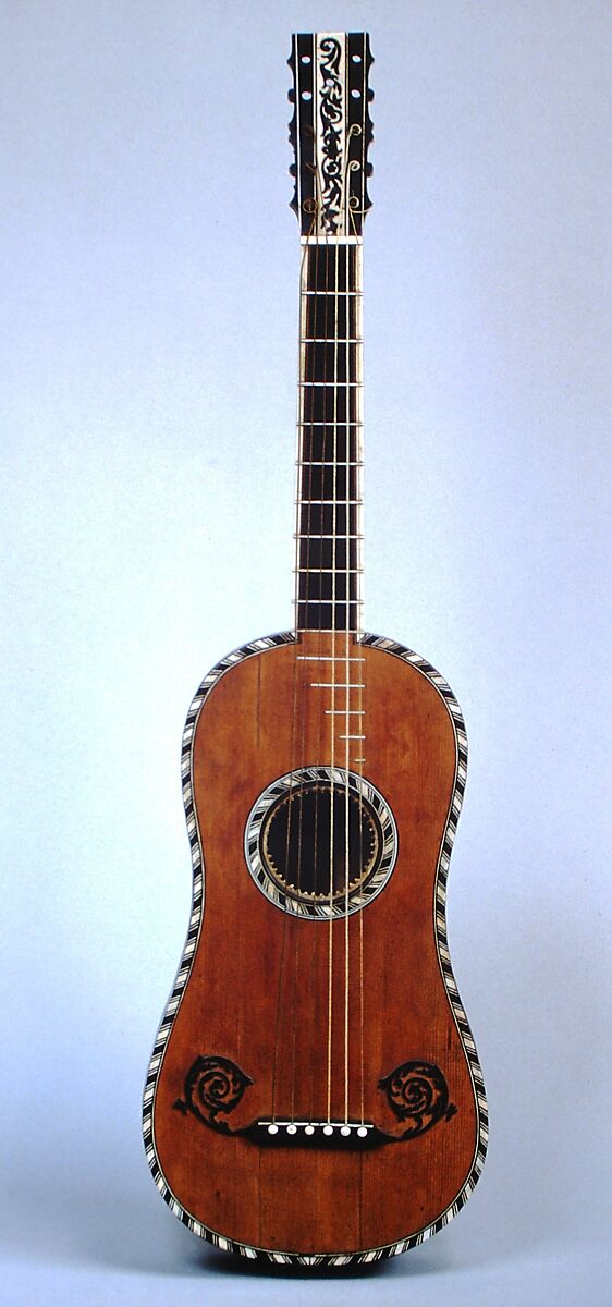 Guitar, Robert Chéron (French, 17th century), Wood, ivory, ebony, French Parisian 