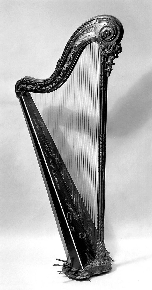 Pedal Harp, Cousineau Père et Fils, wood, metal, ivory, polycrome, French