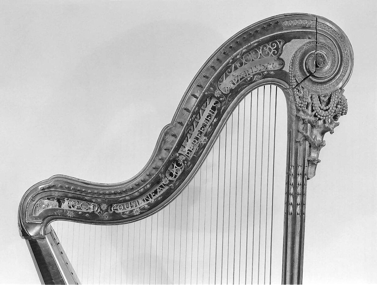 Pedal Harp, Cousineau Père et Fils, wood, metal, ivory, polycrome, French
