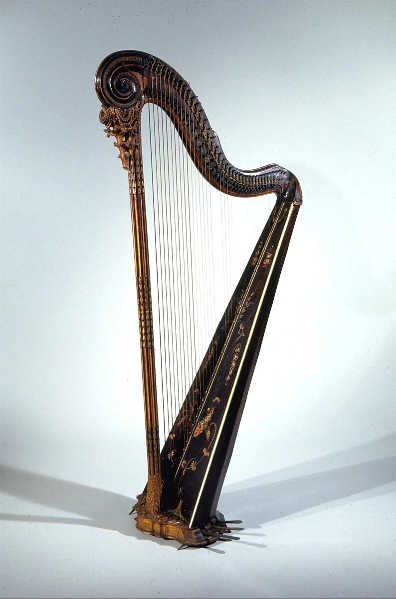 Pedal Harp, Cousineau Père et Fils, wood, metal, ivory, polycrome, French 