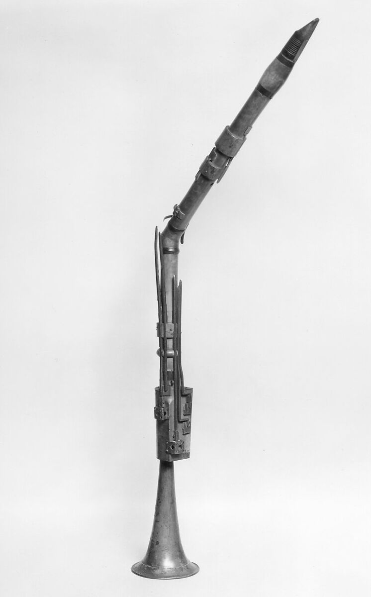 Basset Horn in F, Anton Fischer (Hungarian, Eger flourished ca. 1885), Wood, horn, brass, Czech Republic or Hungarian