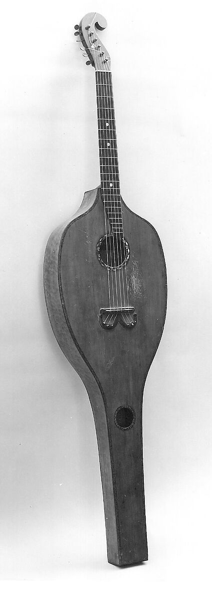 Harp Guitar, Emilius N. Scherr (American, born Copenhagen, 1794–1874), Wood, metal, American 