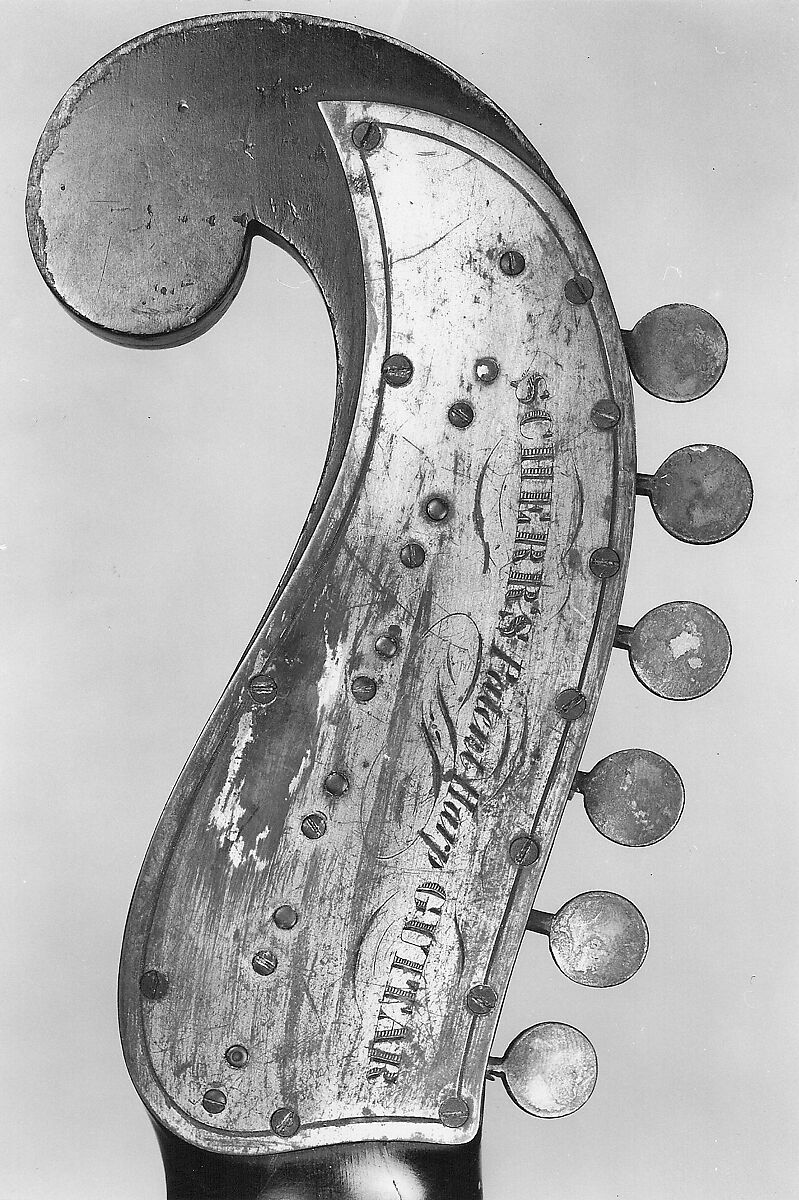 Harp Guitar, Emilius N. Scherr (American, born Copenhagen, 1794–1874), Wood, metal, American