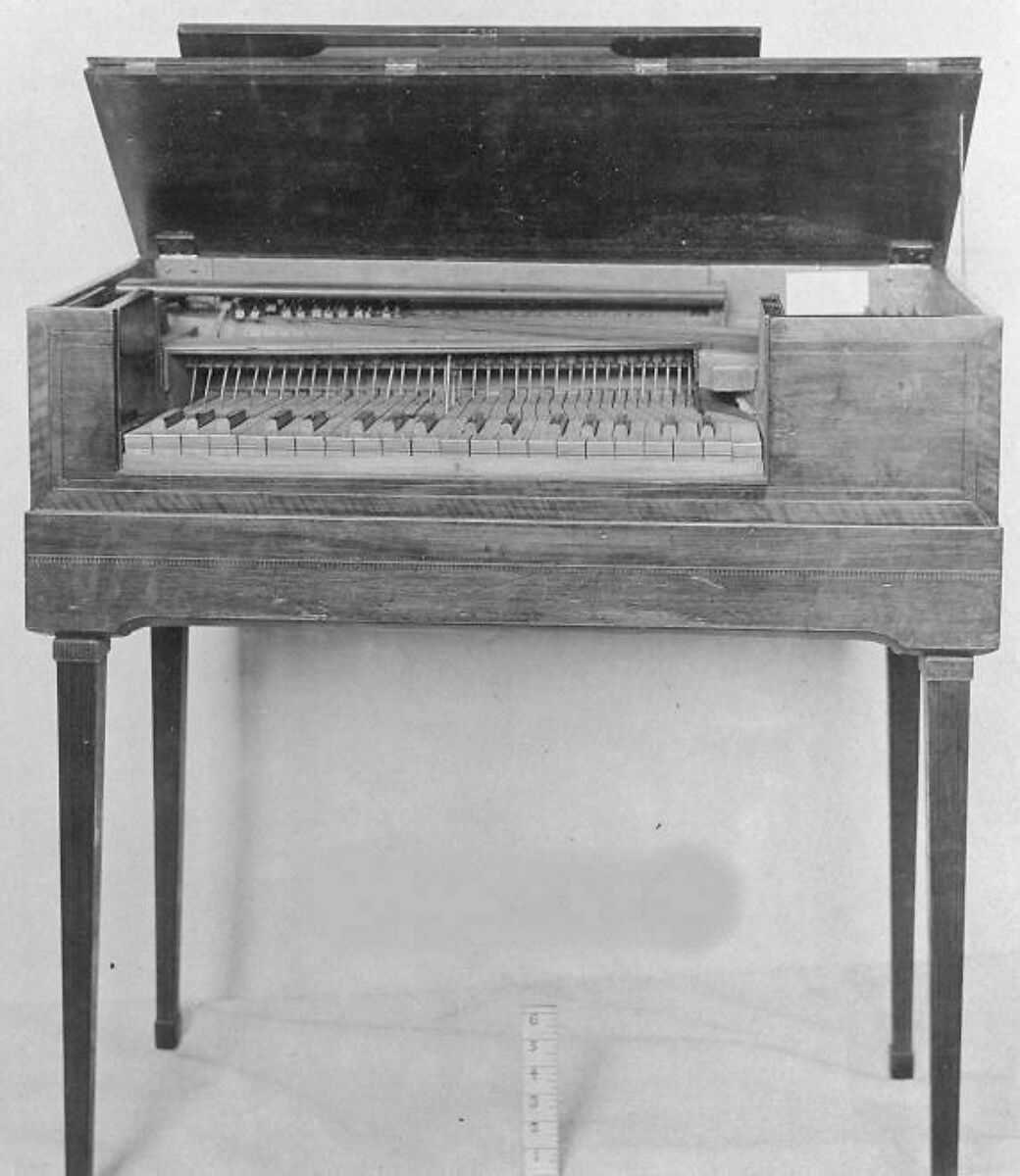 Square Piano (Portable Model), Longman &amp; Broderip, Mahogany veneer case, ivory naturals, ebony accidentals., British