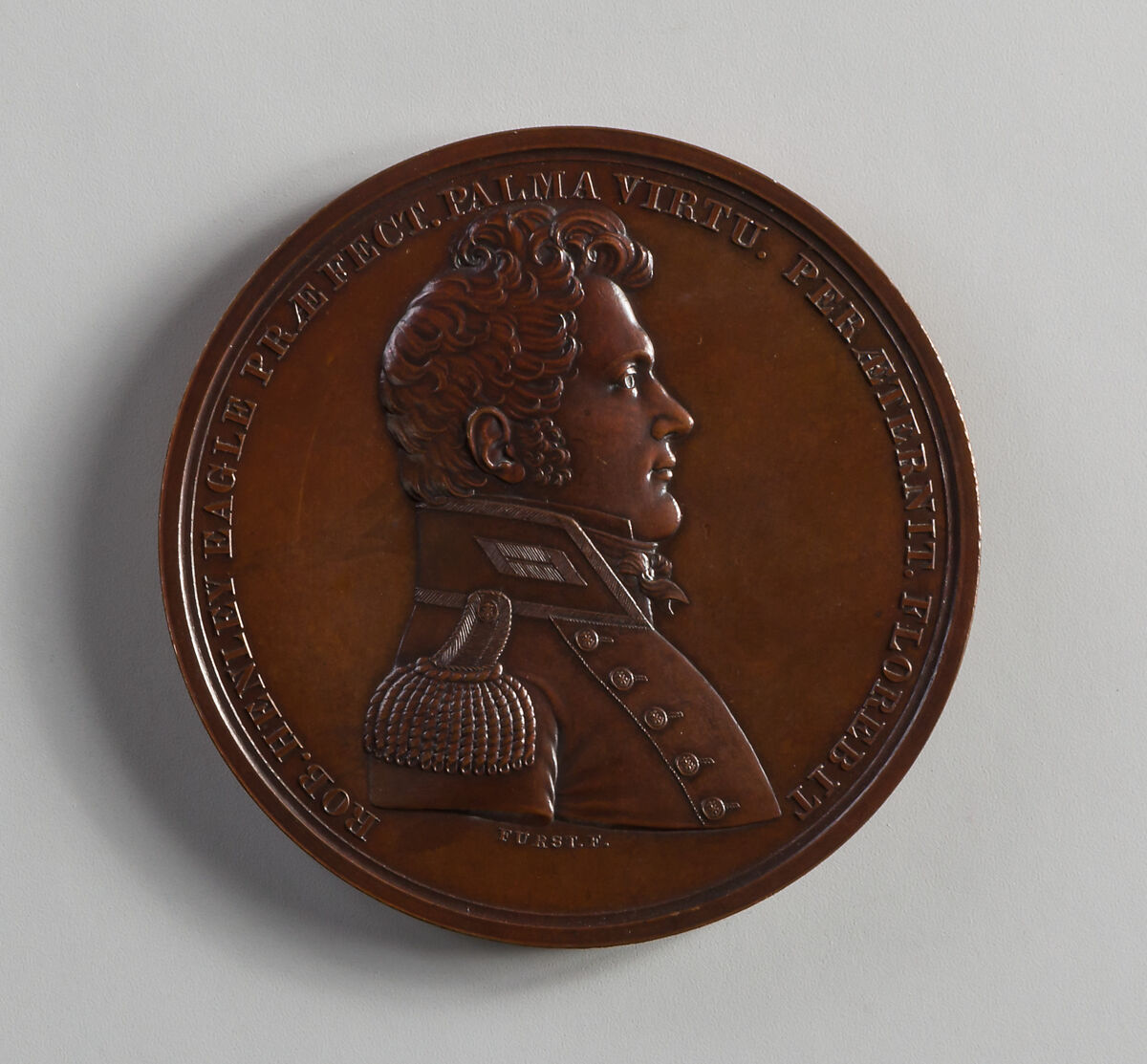 Medal of Captain Robert Henley, Moritz Fürst (born 1782, active United States, 1807–ca. 1840), Bronze, American 