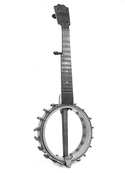 Piccolo Banjo, Cherry and maple wood, various materials, American 