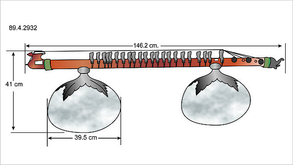 Vina, Gourd, wood, wire, bone, Indian (North)