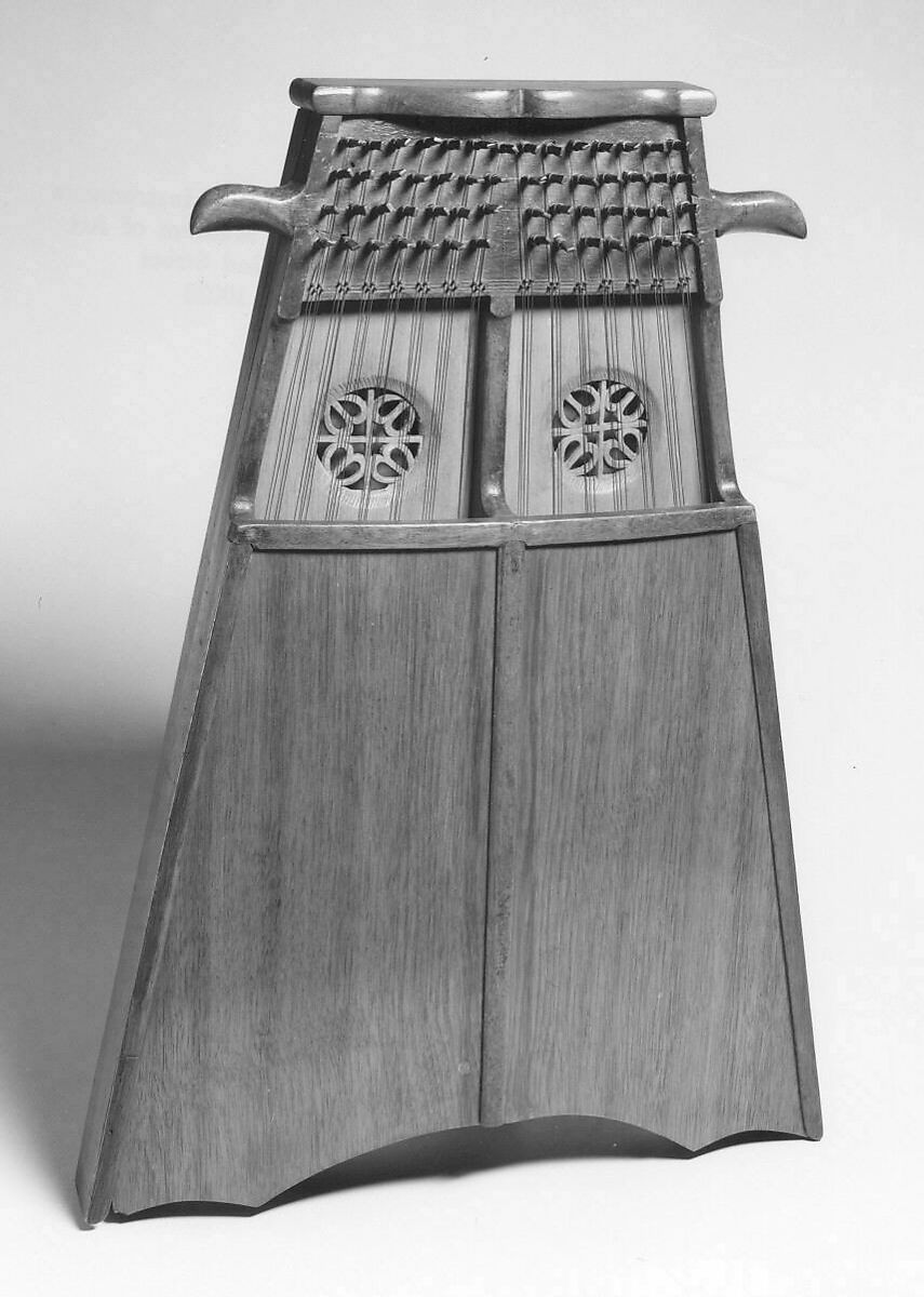 Bell Harp, John Simcock?, Mahogany, iron, British 
