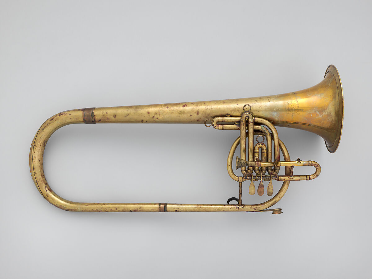 Baritone shoulder horn in B-flat, Henry G. Lehnert (German, Freiberg 1838–1916 Philadelphia), Brass, nickel silver, American