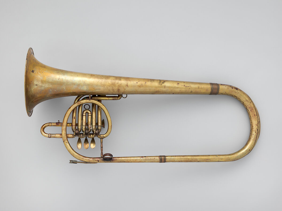 Baritone shoulder horn in B-flat, Henry G. Lehnert (German, Freiberg 1838–1916 Philadelphia), Brass, nickel silver, American 
