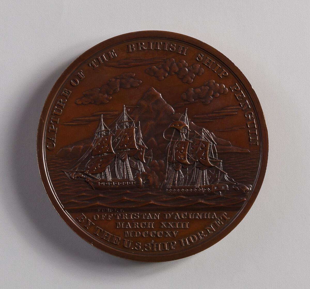 Medal of Captain James Biddle, Moritz Fürst (born 1782, active United States, 1807–ca. 1840), Bronze, American