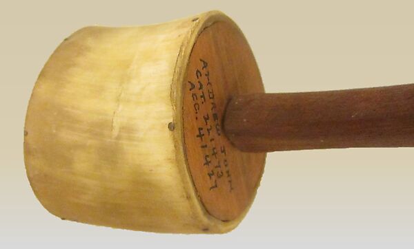 Gas We Sa, Wood, horn (cow), pebbles or pellet, metal, Native American (Seneca)