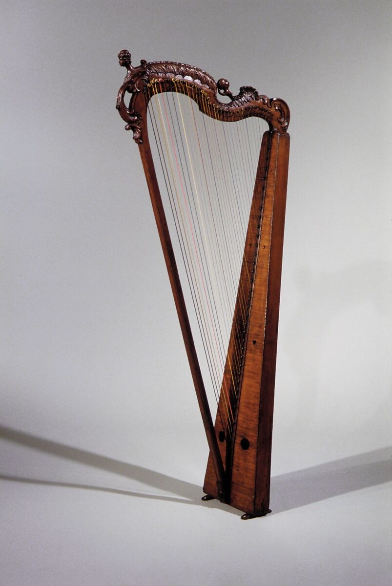 Gothic Harp, Wood, metal, Probably German 