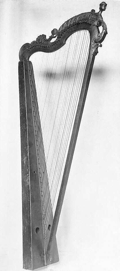 Gothic Harp, Wood, metal, Probably German