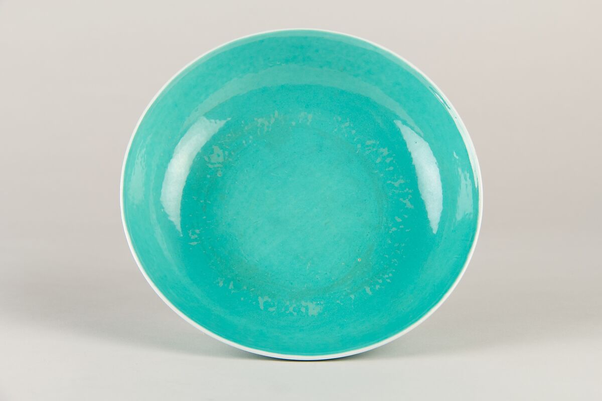Dish, Porcelain with turqoise blue glaze (Jingdezhen ware), China