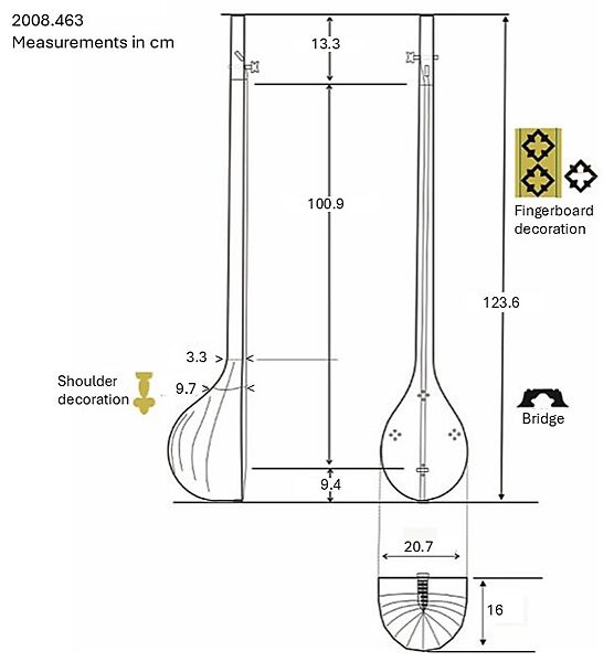 Dotar, Ustad Osman Zufarov, Mulberry, mother-of-pearl, silk, nylon, plastic, Uzbek