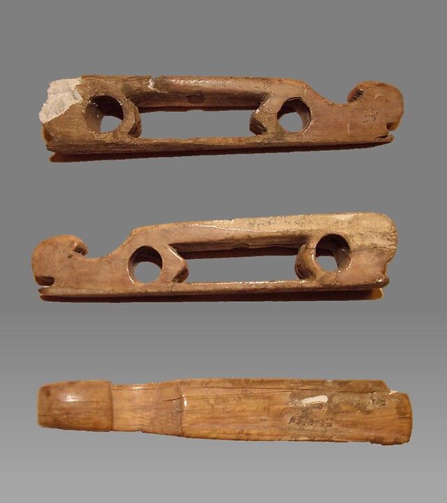 Viol Bridge and Tail-Piece, Ivory, Italian