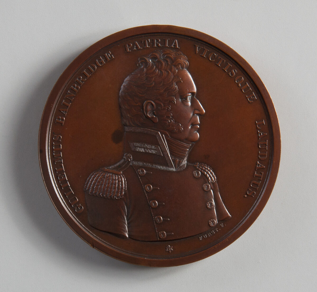 Medal of Captain William Bainbridge, Moritz Fürst (born 1782, active United States, 1807–ca. 1840), Bronze, American 