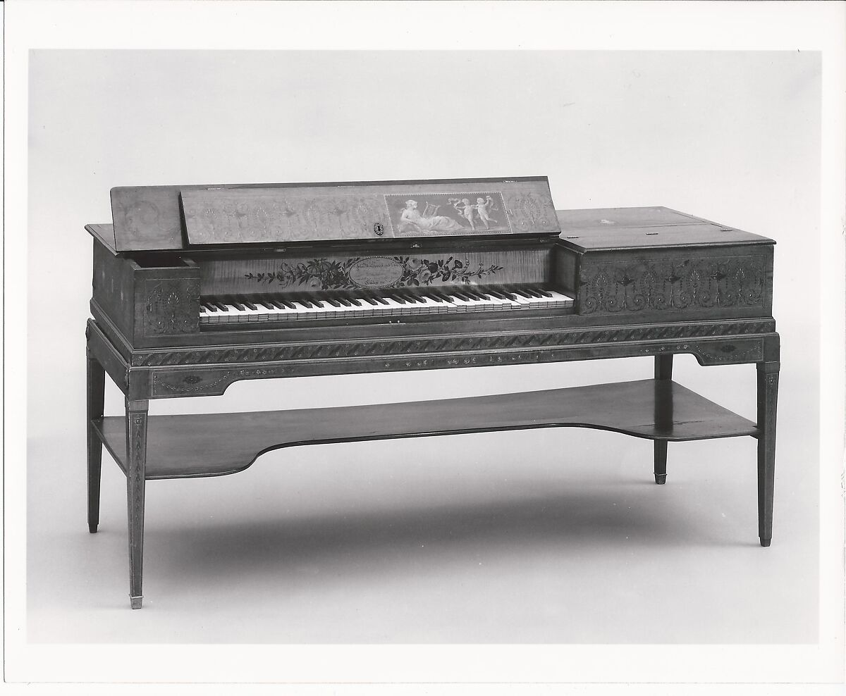 Square Piano, John Broadwood &amp; Sons, Mahogany, paint, brass, iron, ivory, ebony, British 