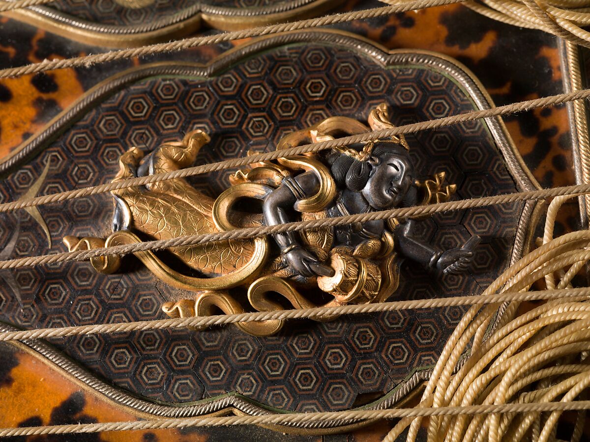 Koto (箏), Metalwork by Goto Teijo, 9th generation Goto master, Japan (1603–1673), Various woods, ivory and tortoiseshell inlays, gold and silver inlays, metalwork, cloth, laquer, paper,, Japanese