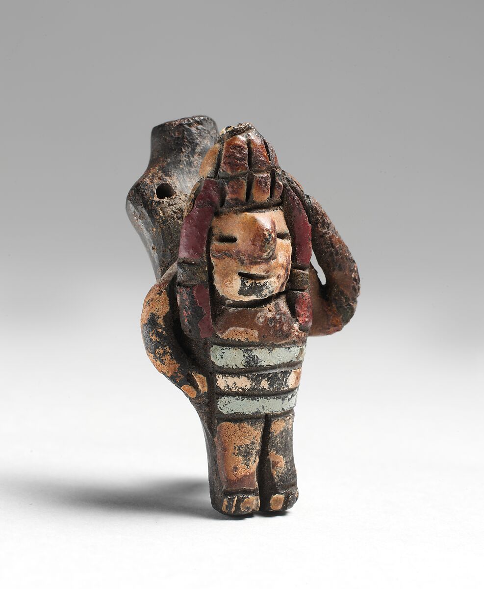 Whistle, Ceramic, polychrome, Paracas 