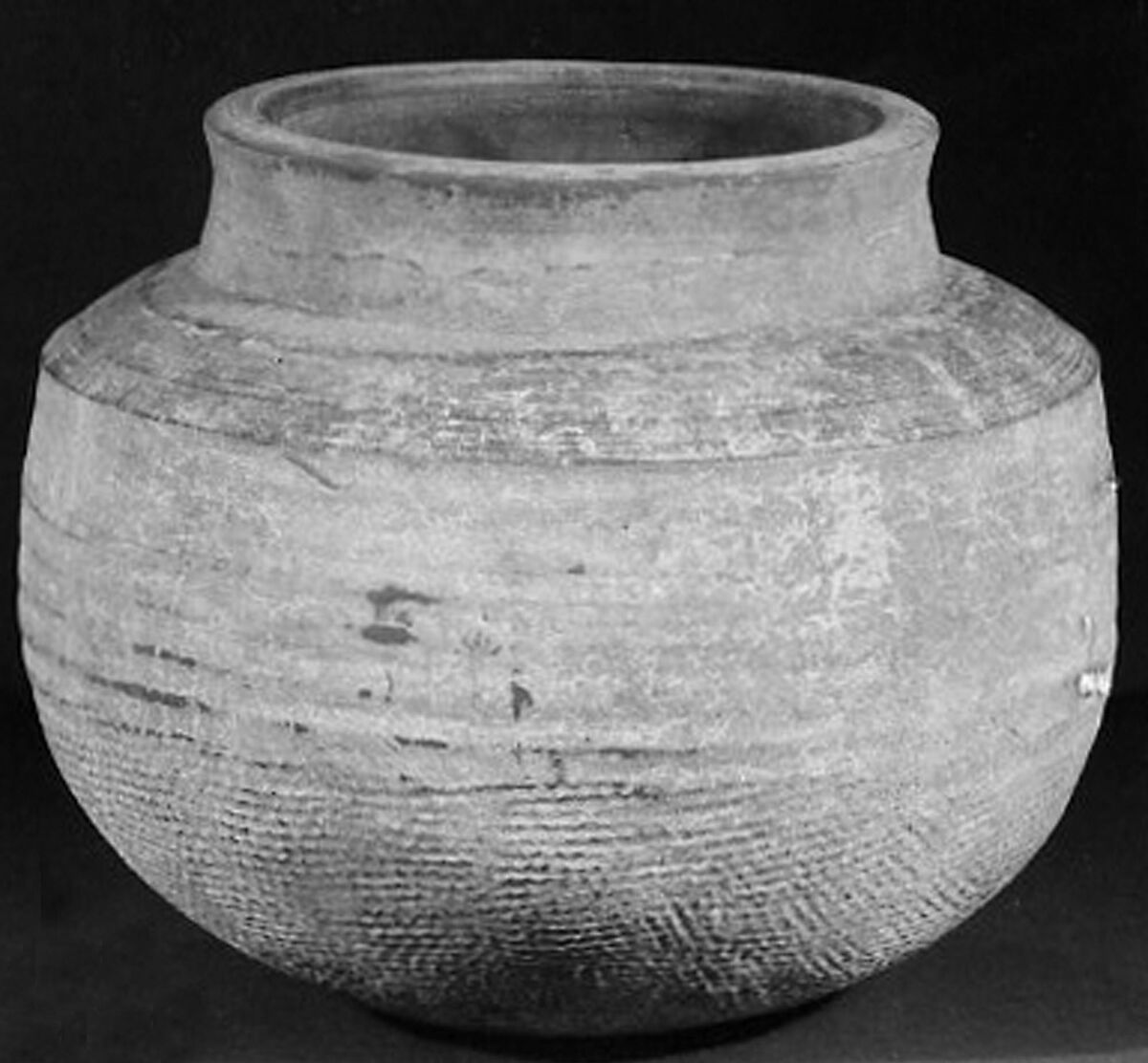 Jar (Guan), Earthenware with cord markings, China 