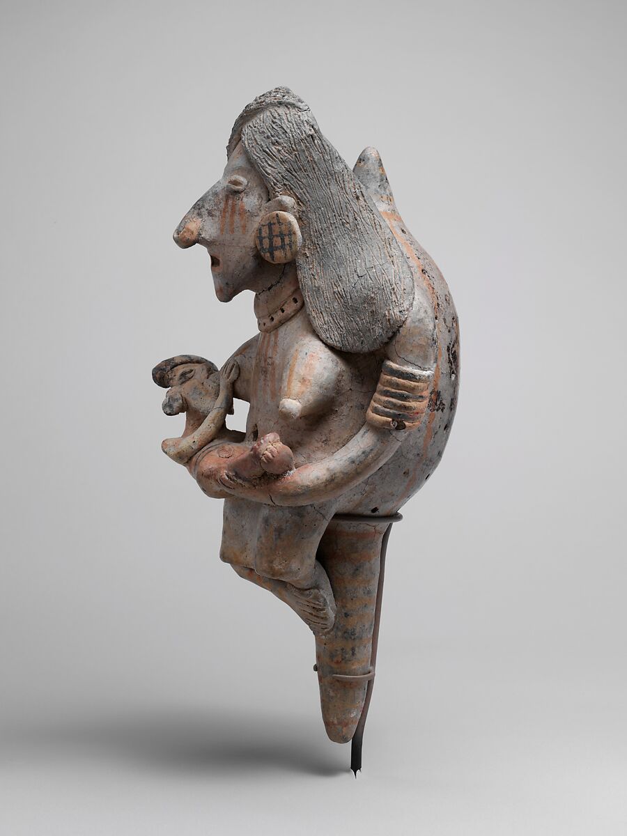 Rattle, Terracotta with kaolin, Jalisco